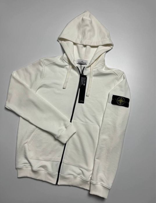 Зіп худі Stone Island | Зип худи Стон Айленд | Белый | Черный