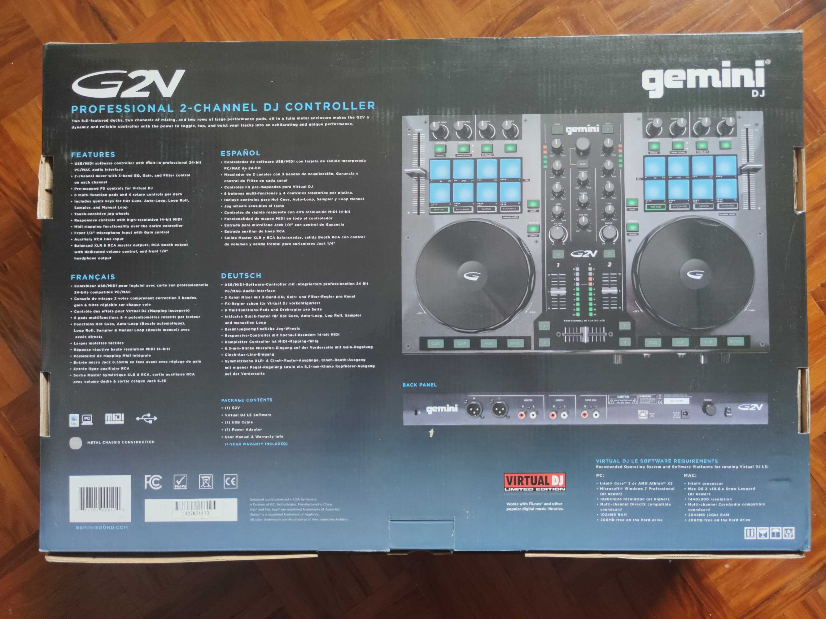 Digital Mixer Gemini G2V - não usado, como novo