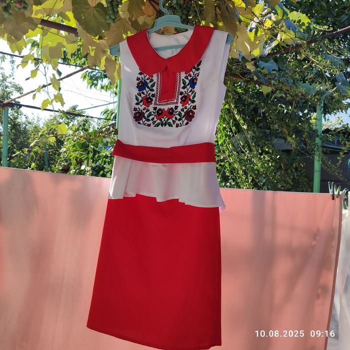 Вишита сукня з баскою