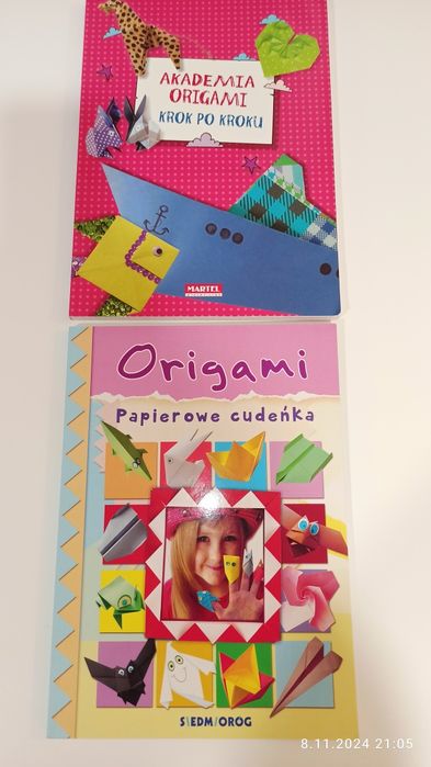 Zestaw 2 książek o Origami b. duży format, po 120 str. st.bdb+ 1/2ceny