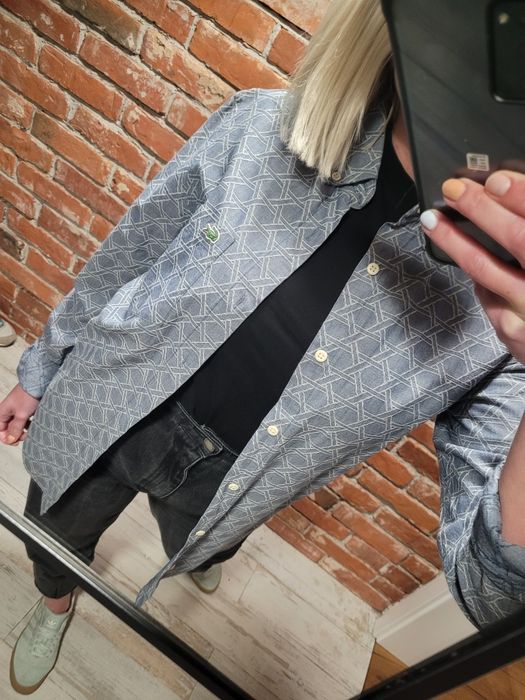 Jeansowa koszula oversize Lacoste