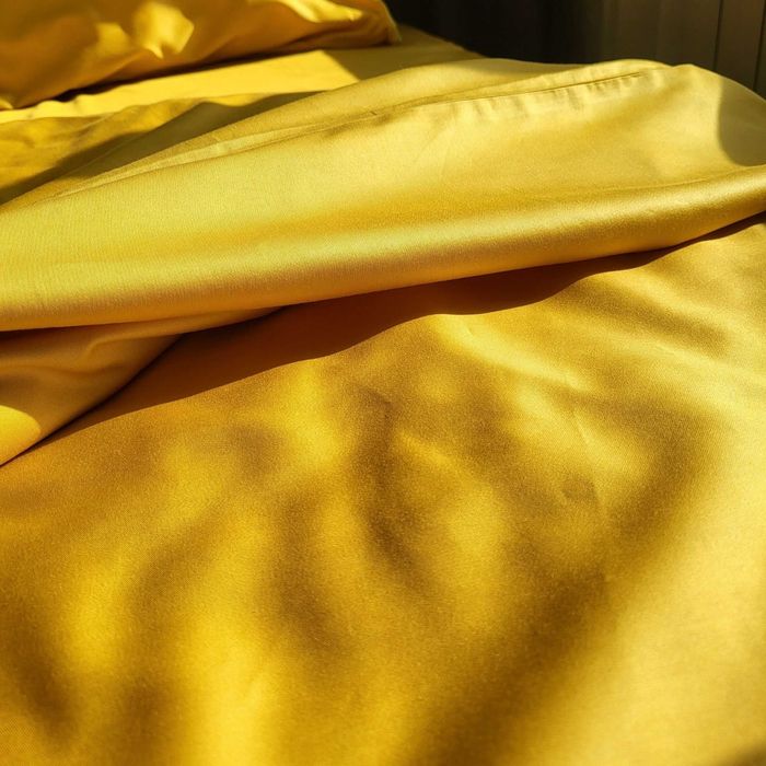 Сонячна постільна білизна. Преміум сатин. Жовтий комплект люкс