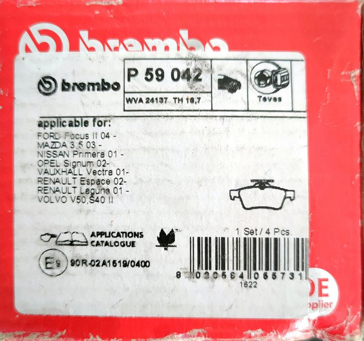Klocki hamulcowe opel/volvo/ford/mazda/nissan