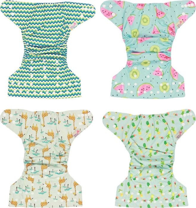 4 Fraldas reutilizáveis de tecido para bebé [vários padrões] NOVO