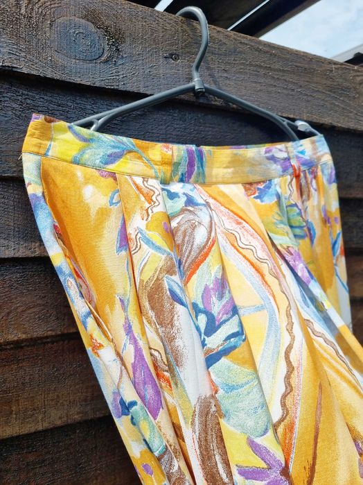 Юбка винтажная вискозная плиссе батал