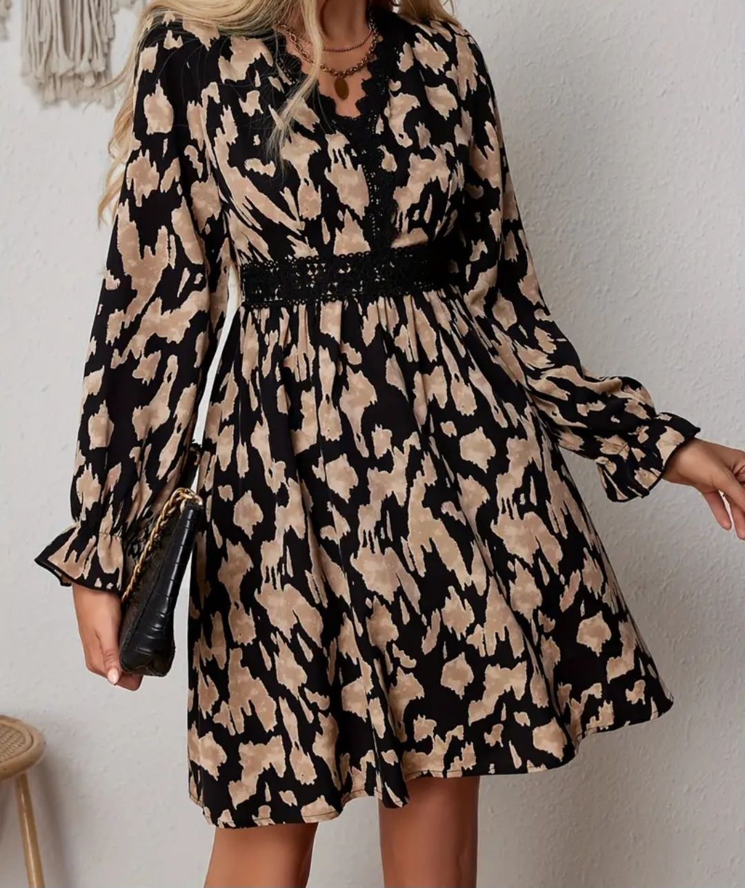 Elegancka midi sukienka do pracy biura chrzest L XL na każdą okazję
