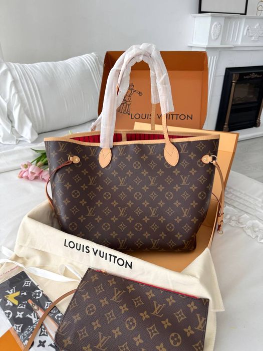 Torba Louis Vuitton neverfull logo crema