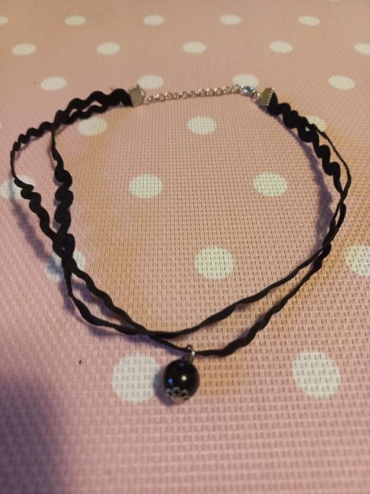 Naszyjnik choker czarny z kulką