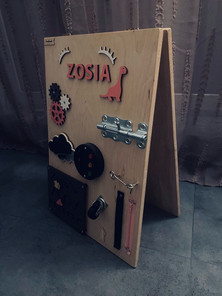 Dwustronna tablica manipulacyjna. Handmade.