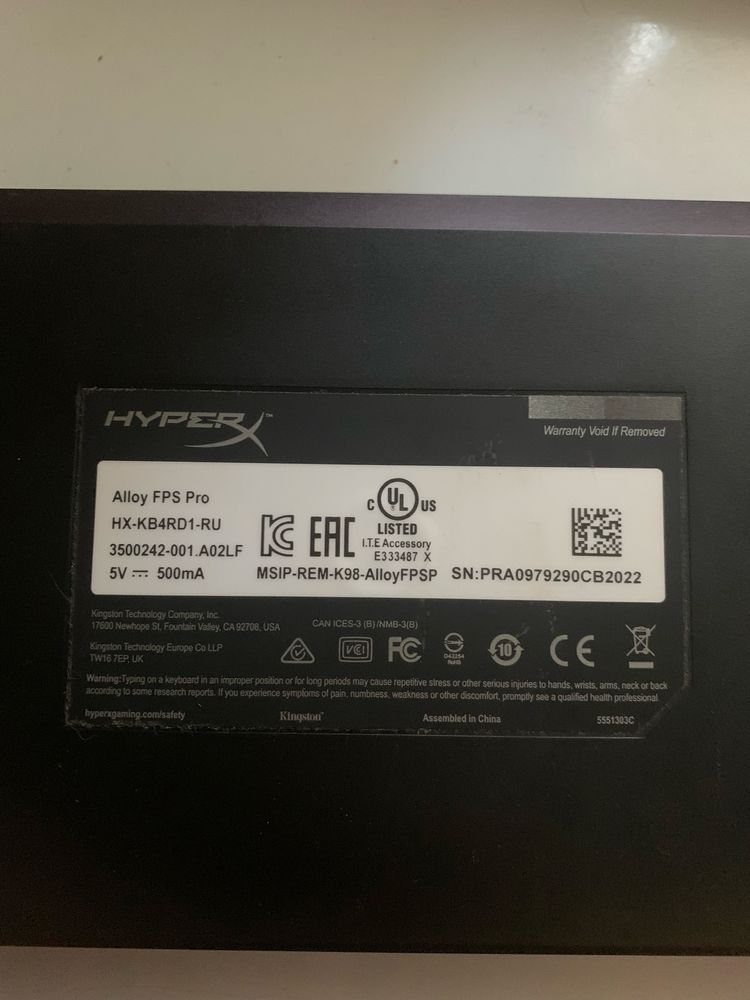 HyperX Alloy fps pro