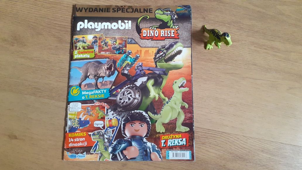 Gazetka z figurką dinozaura Playmobil Dino Rise Drużyna T. Rexa