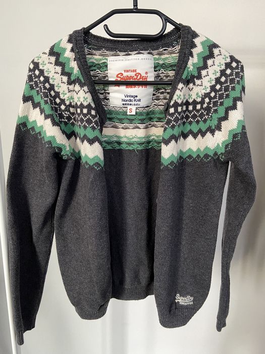 Sweter zapinany superdry norweskie wzory