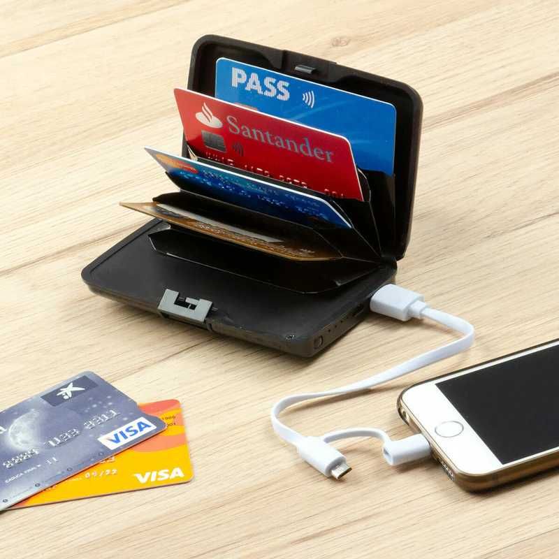 Carteira c/RFID e powerbank