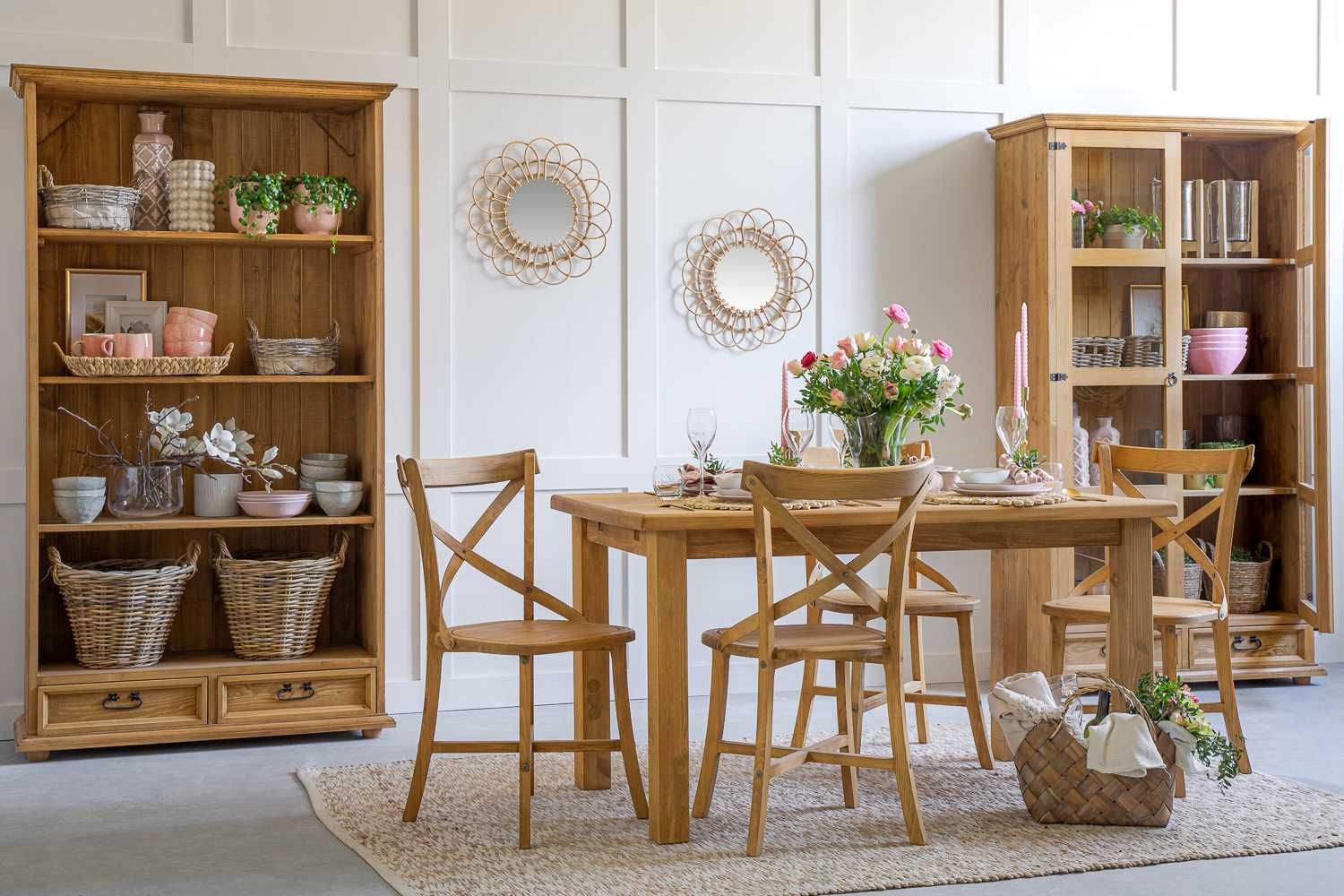 drewniany stół z krzesłami 160x80 od producenta MEBLO-WOSK