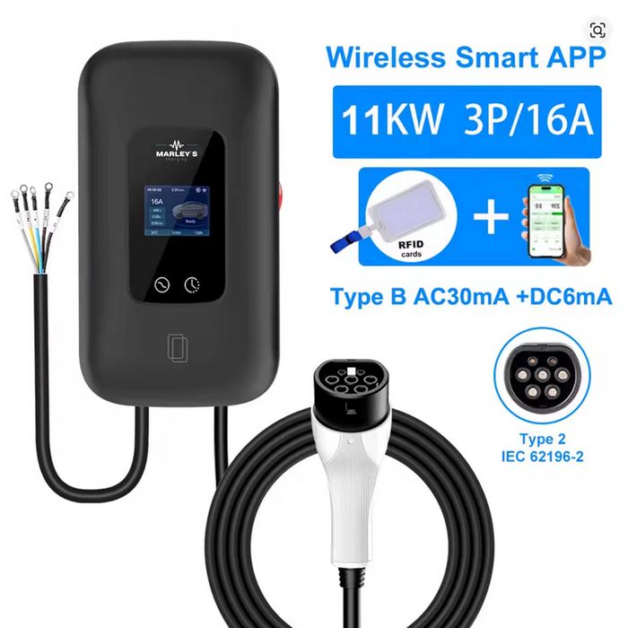 Wallbox Carregador Parede - 11 kw - 16 A - C/ WI-FI e Cartão RFID
