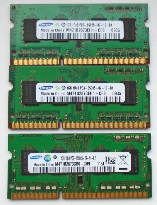 Память для ноутбука SO-DIMM DDR3 1Gb