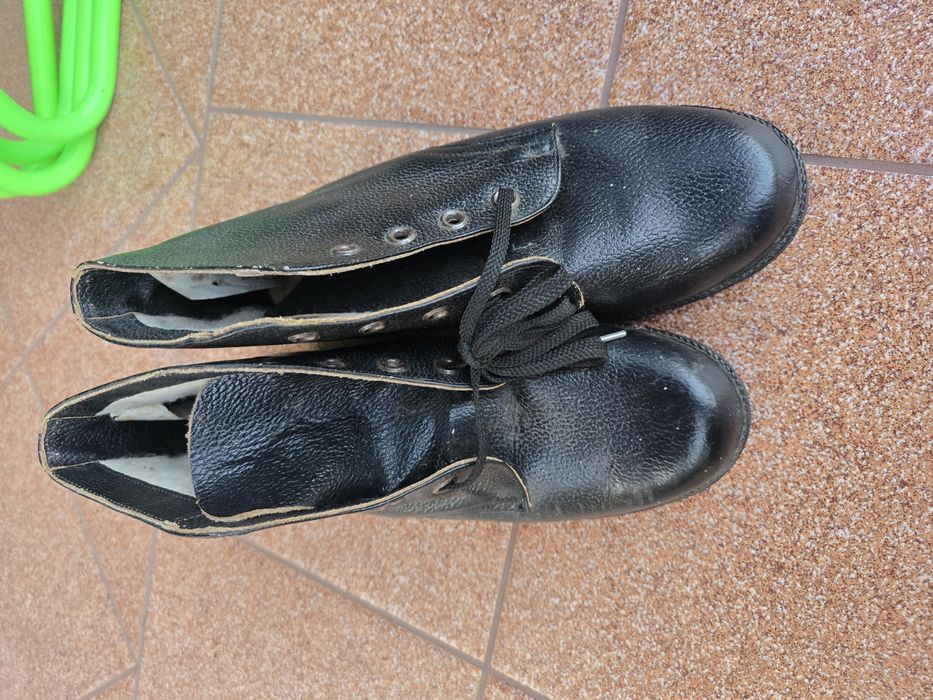 Buty robocze skórzane trzewiki Bydgoszcz prl