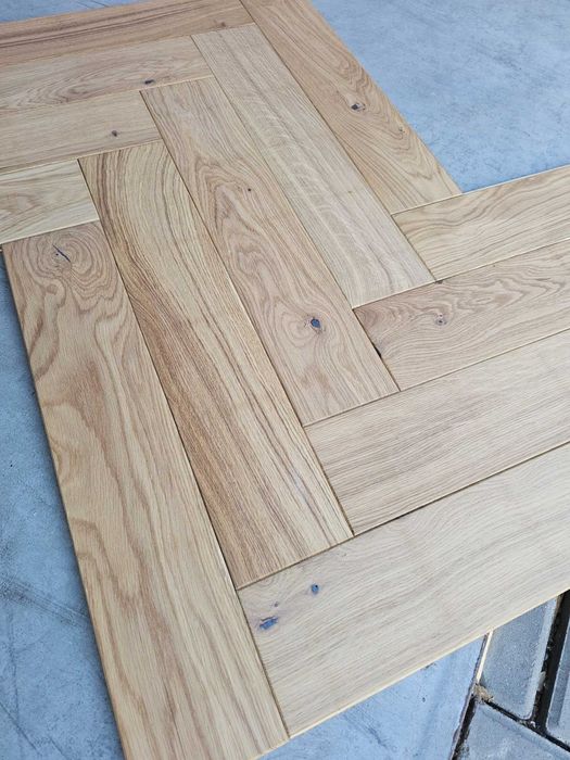 Jodełka klasyczna dębowa 11x100x500 (13 m2), 4faza, lakier