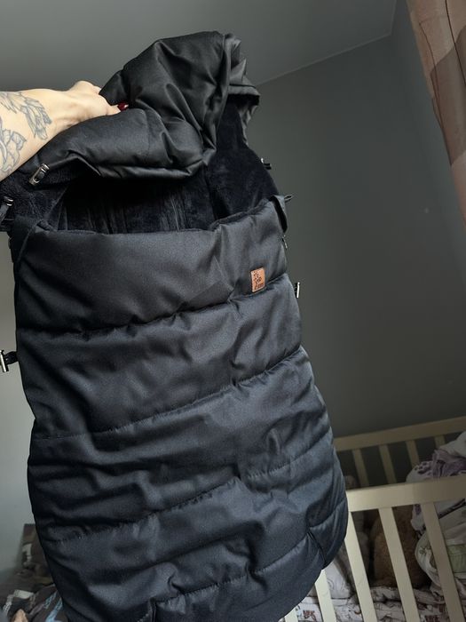 Зимний череый чехол конверт кокон на коляску  cybex balios s