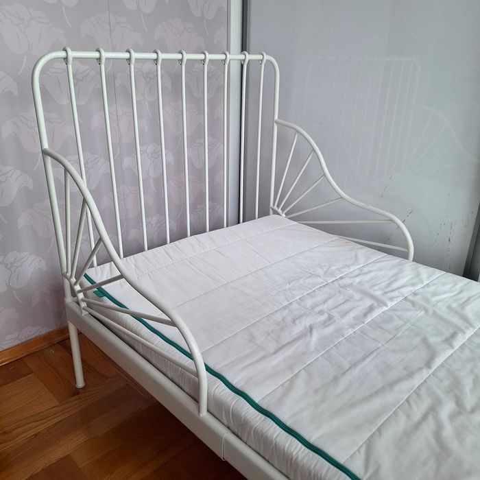 Łóżko dziecięce Ikea rozsuwane 80x200 (rama+dno+materac)