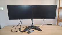 2 Monitory Dell P2419H 24'' LED 1920x1080 IPS HDMI Czarny + statyw