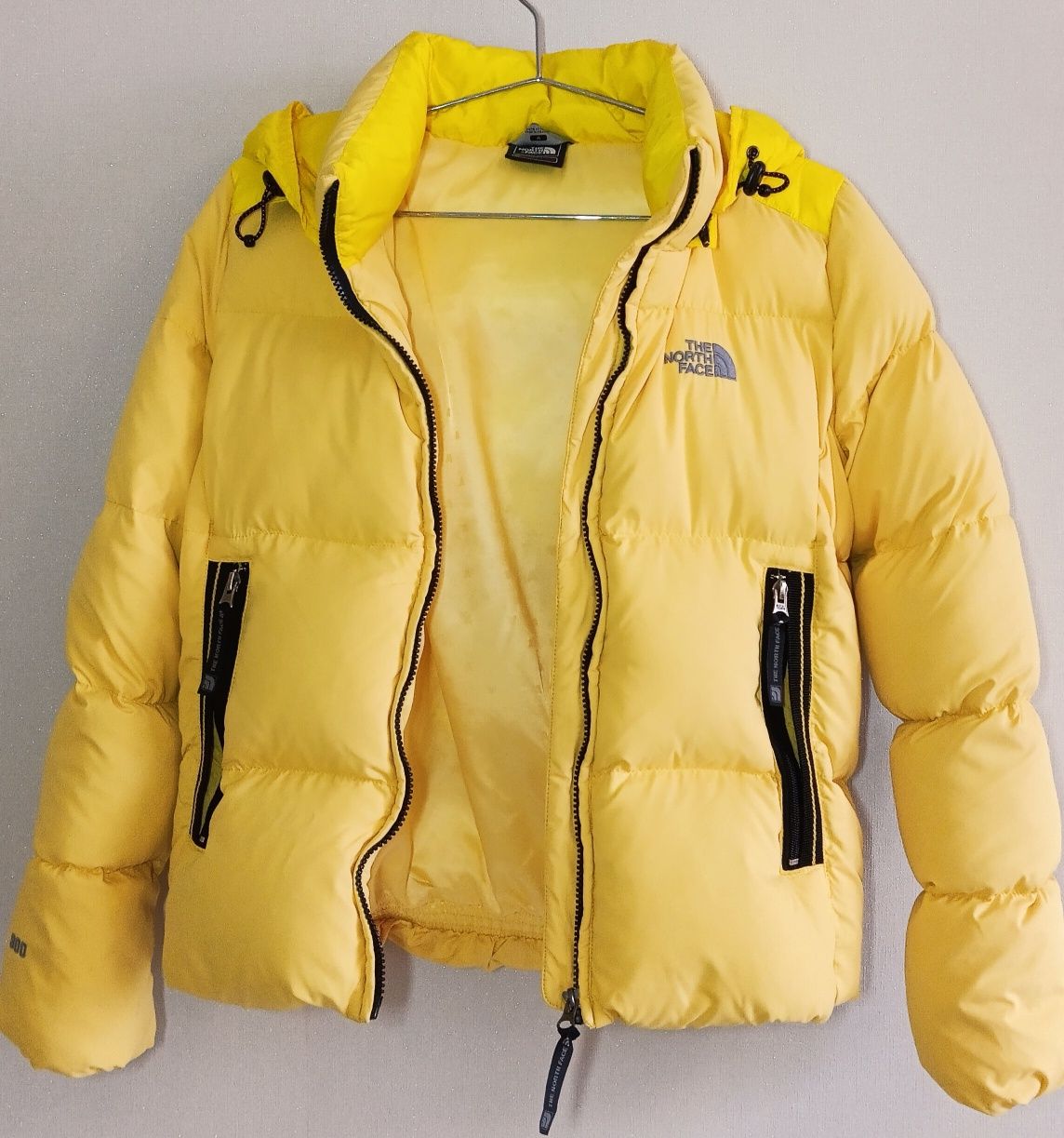 Пуховик, куртка зимняя женская The North Face 800, желтый 38/М/46