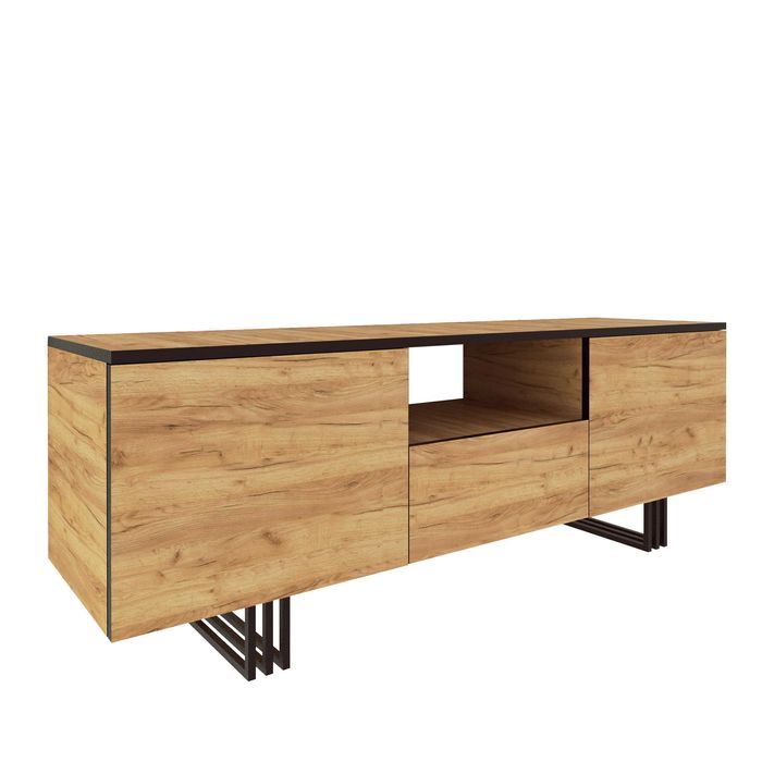 Szafka komoda rtv nowa 150 cm biała ,kaszmir ,dąb złoty