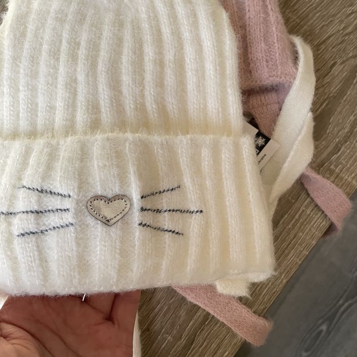 Зимовий набір шапка і хомут, тепла шапка на флісі для дівчинки 50-54