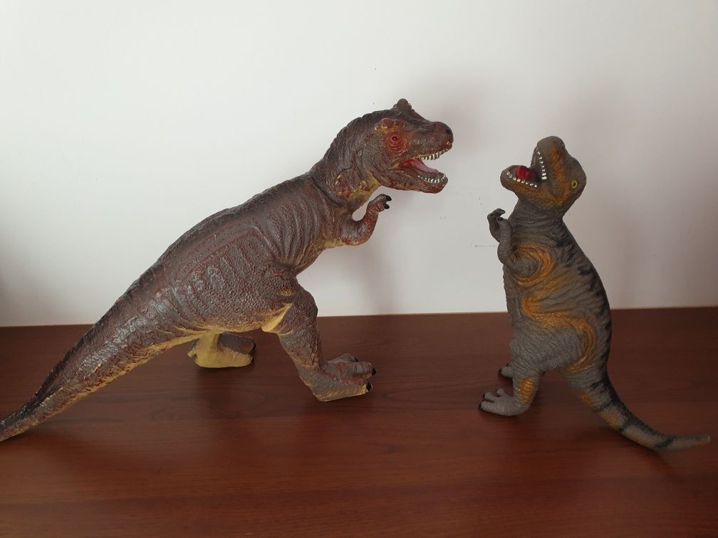 2 Dinozaury T-REX 35cm!!! plus książka Puzzle