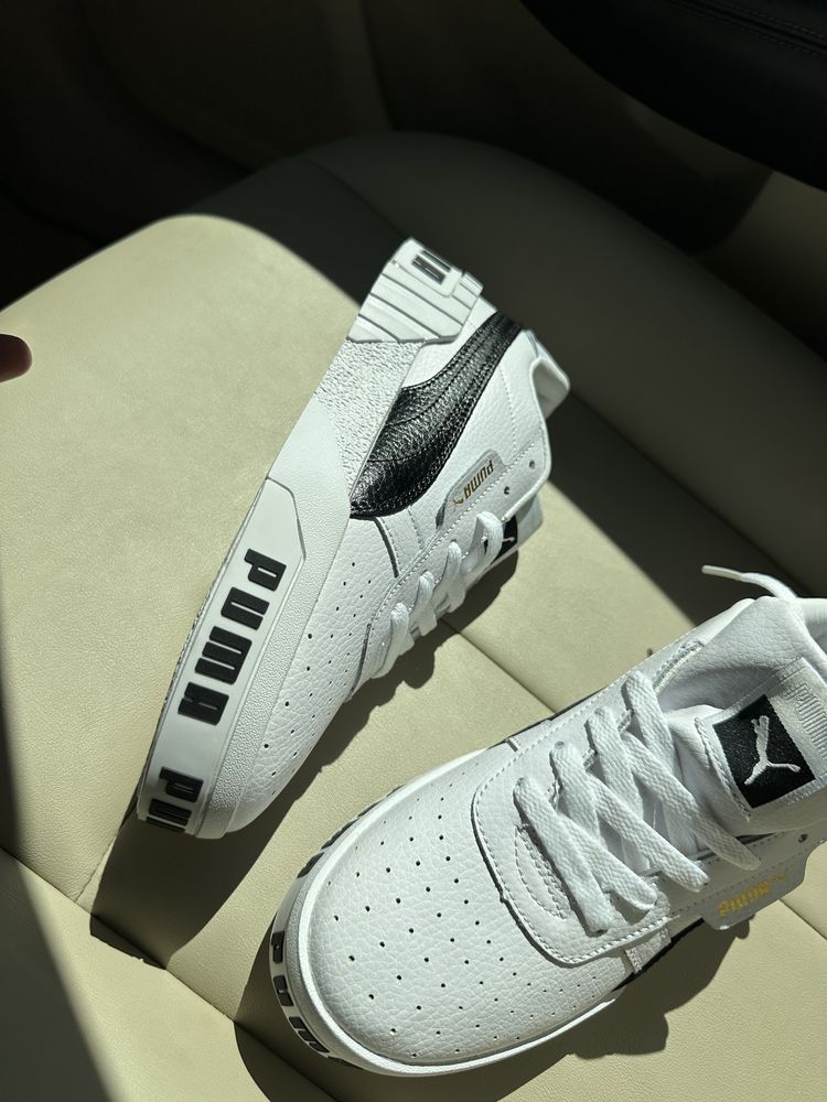 Кожаные белые кеды пума puma  37 на 24 см