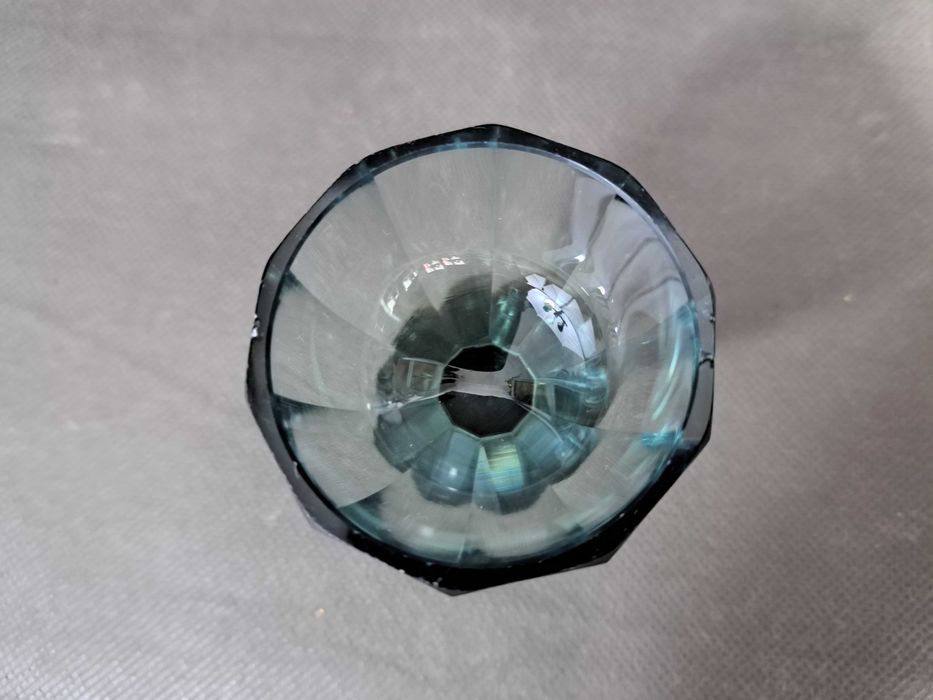 Karafka kryształowa, kieliszki, zestaw do likieru, Art Deco