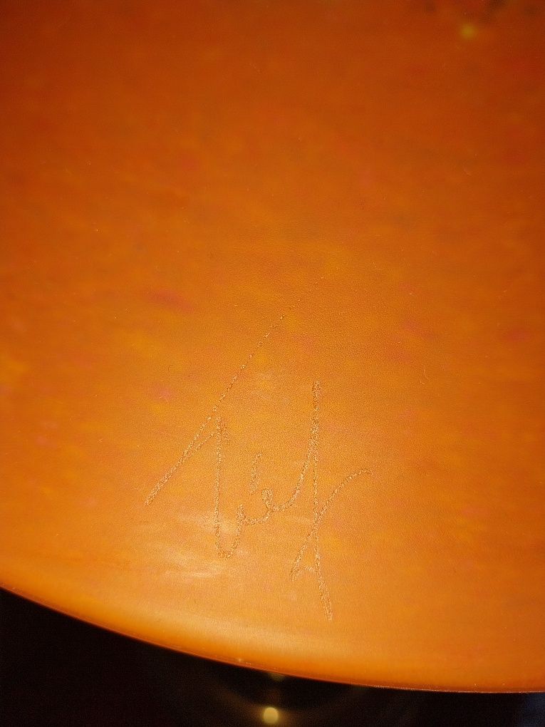 Candeeiro antigo de mesa em cristal assinado