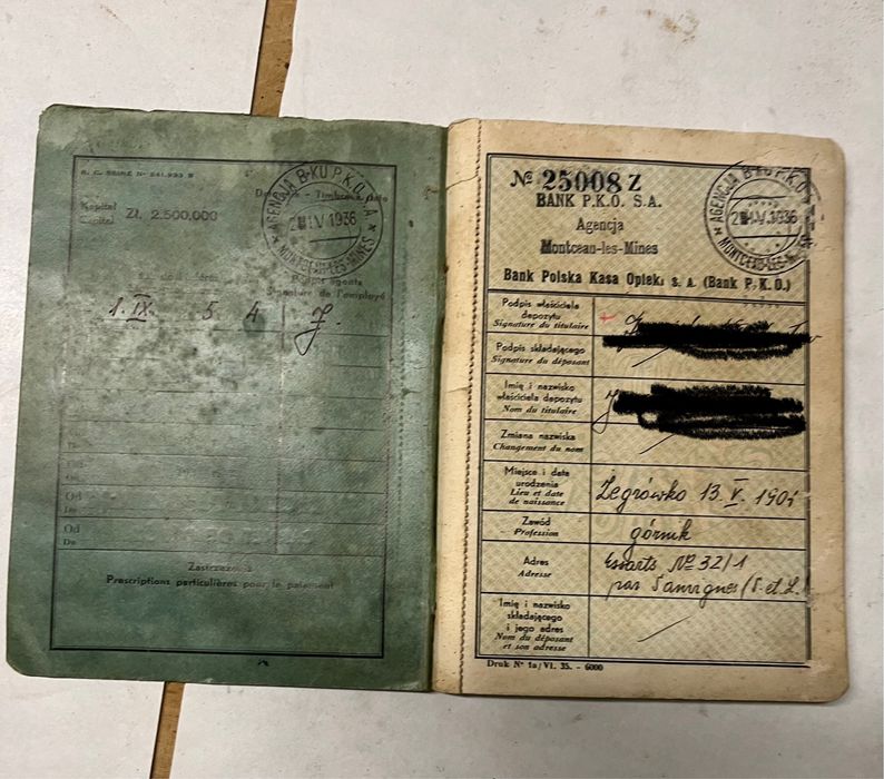 Stary dokument książeczka oszczędnościowa