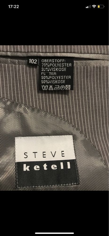 Steve Ketell XXL Nowa z metką szara męska marynarka w prążki rozm 102