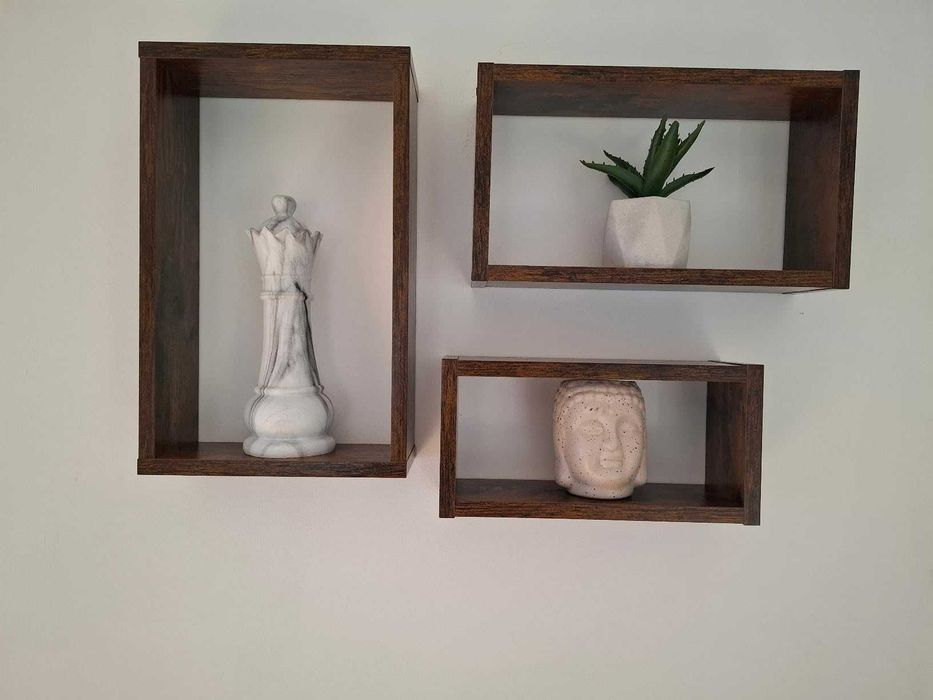 Kwietnik 3 sztuki prostokątne ścienne półki loft