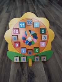 Drewniany zegar dla dzieci do nauki