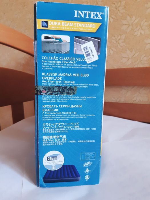 Матрас Intex оригинал Dura beam Standard,двухместный, 1,52м*2,03м*25см