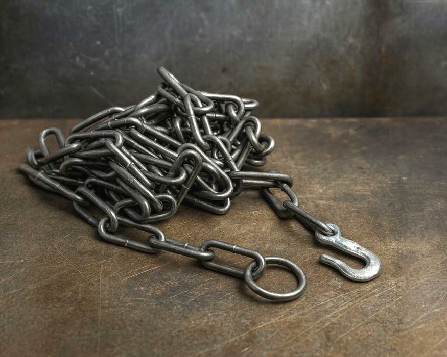 ŁAŃCUCH Wozowy 8mm x 4m Do Zrywki Drewna Transport Hak NOWY Wytrzymały