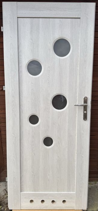 Drzwi do łazienki prawe 80 szare