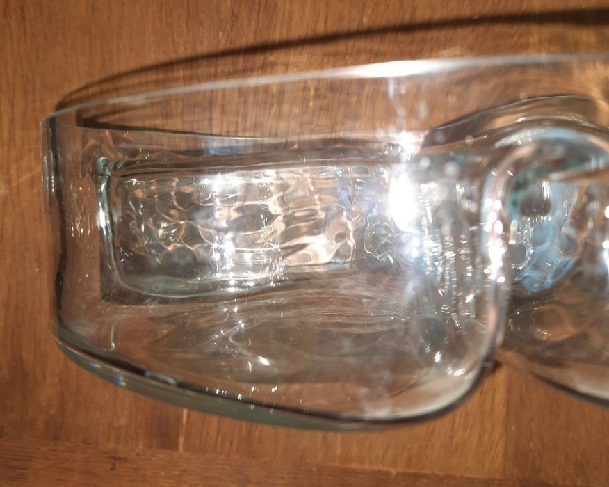 Nietypowa, dekoracyjna miska szklana, dzielona na 4 części, z Niemiec