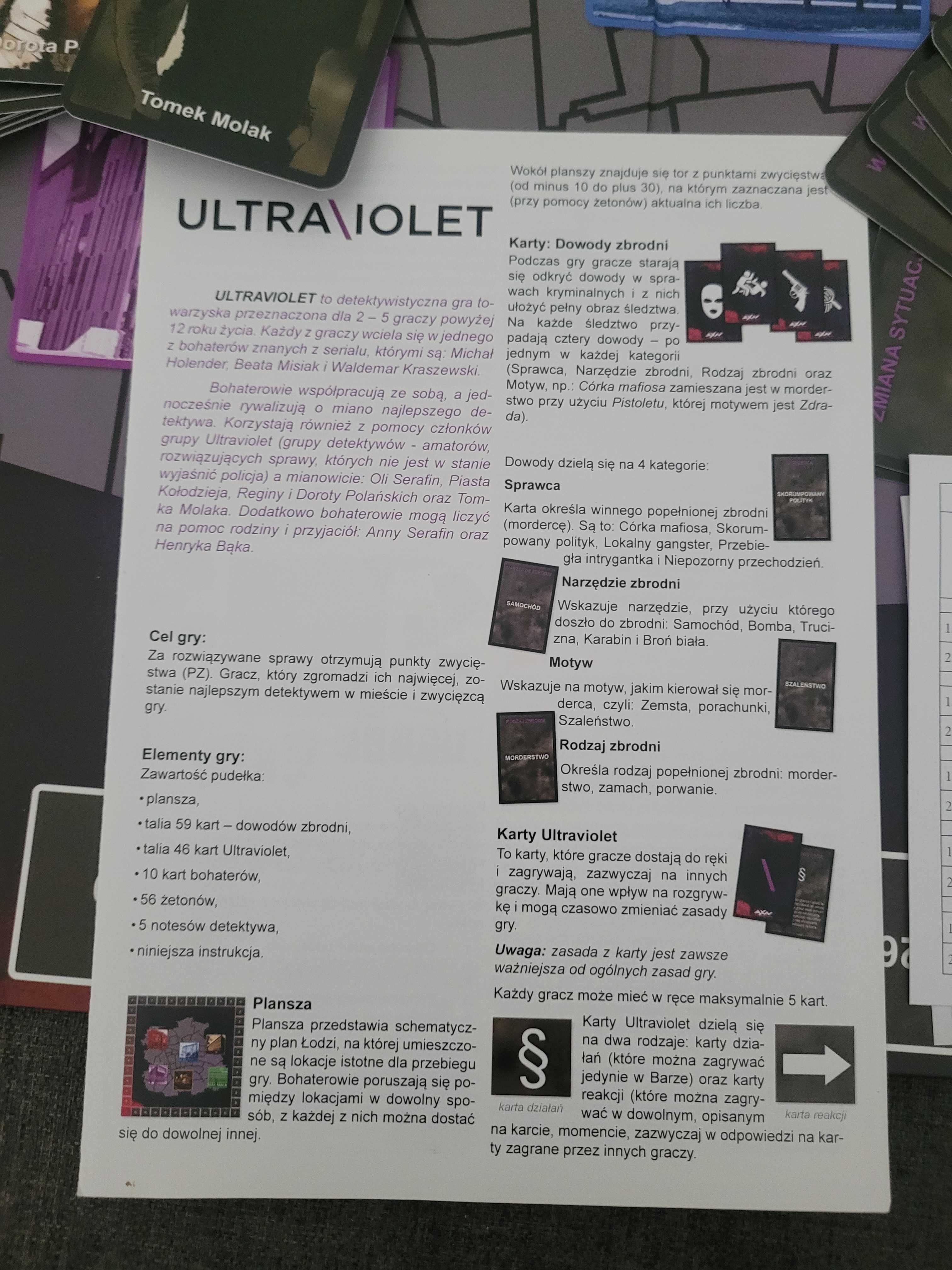 Gra planszowa Ultraviolet sygnowana logo stacji AXN limitowana wersja