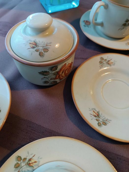 Zestaw serwis kawowy Tułowice PRL filiżanki