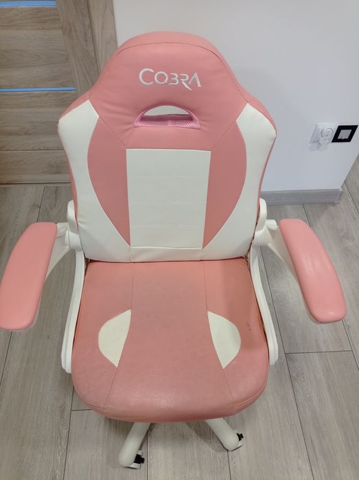 Fotel COBRA Junior Pro Różowo-biały