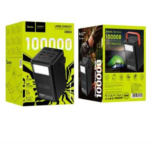 Повербанк большой емкости 100000mAh 22.5W Hoco DB03 Endure с фонариком