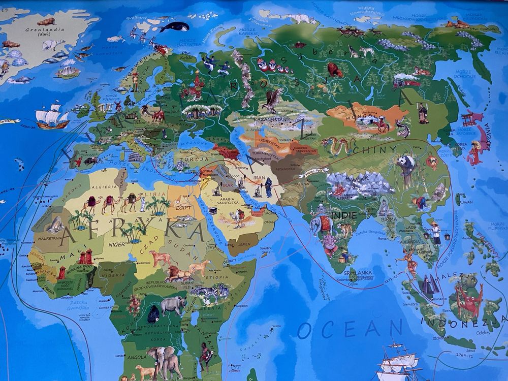 Mapa Świata „młodego odkrywcy” stan BDB