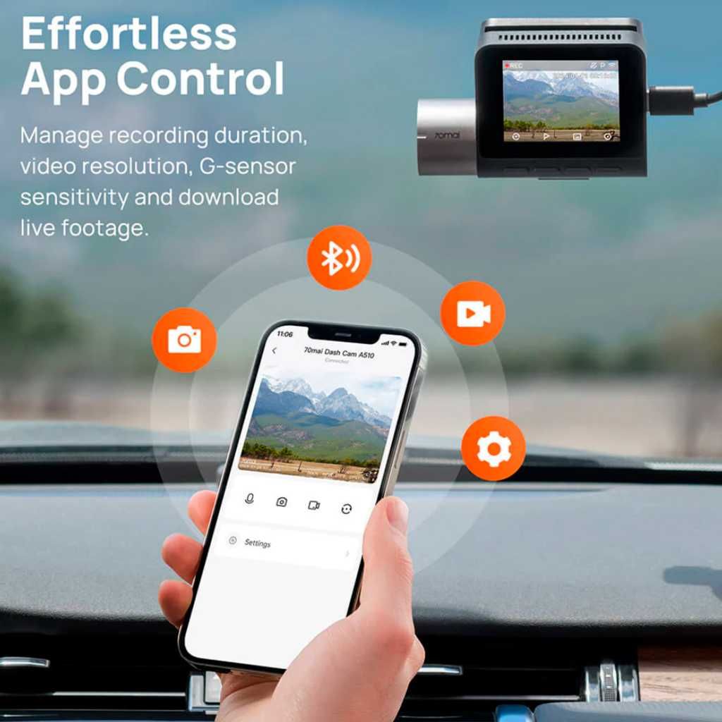 НОВИНКА Видеорегистратор 70mai Dash Cam A510 + Фирменная MicroSD 64 Gb