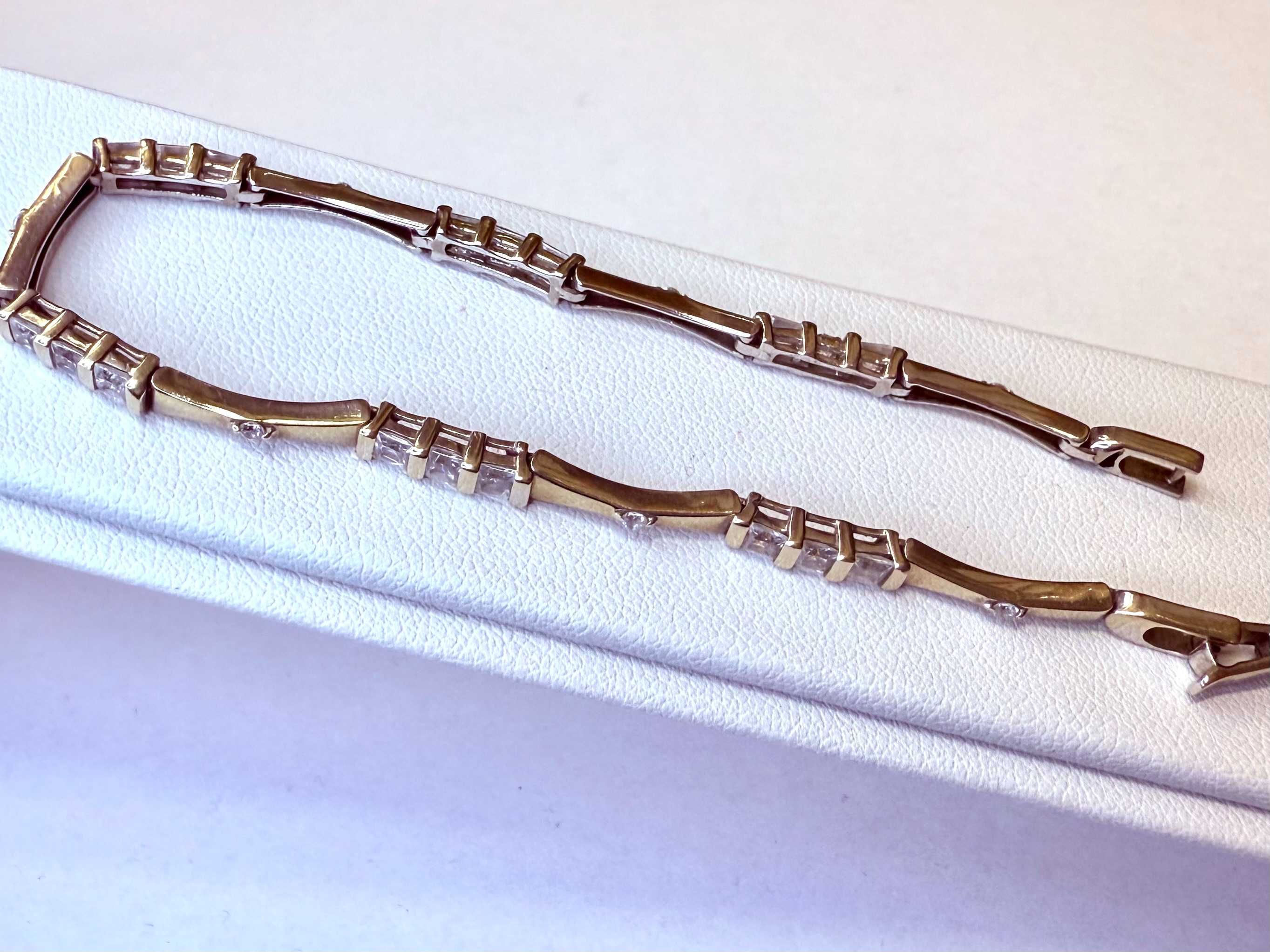 Piękna bransoletka z białego złota 585 | waga 7,30g | dł. 17,5cm |UŻ|