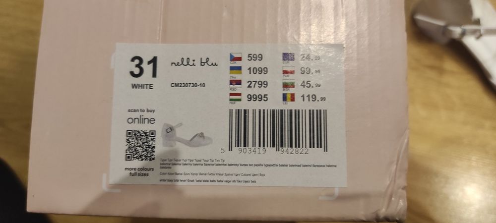 Buty białe 31 komunijne