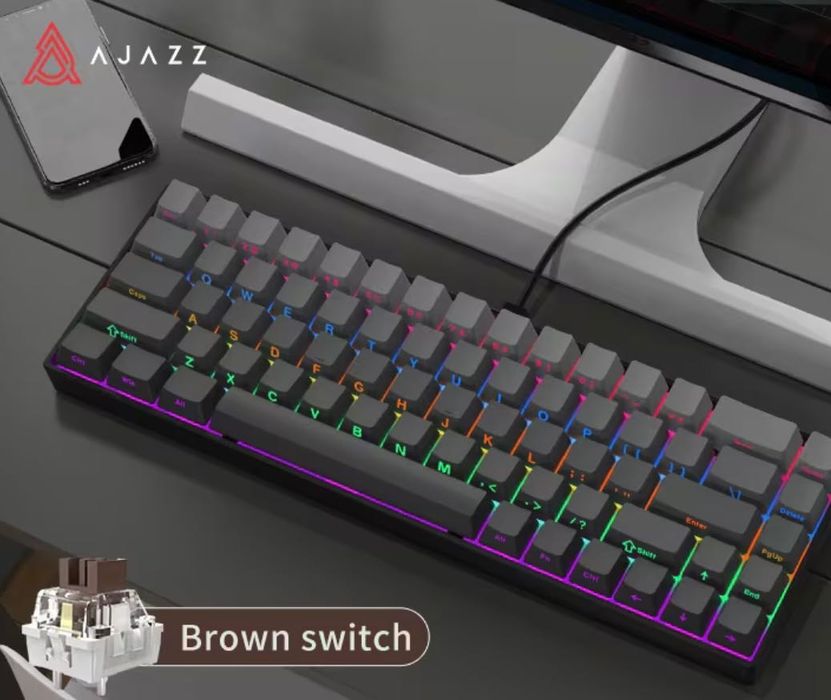 Ajazz AK680 Black-Gray (Red Switch, RGB)