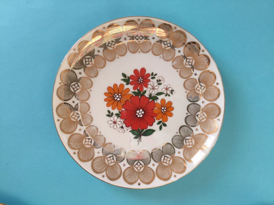 Conjunto de 4 Pratos Winterling, Alemanha / anos 40 / Padrão de flores